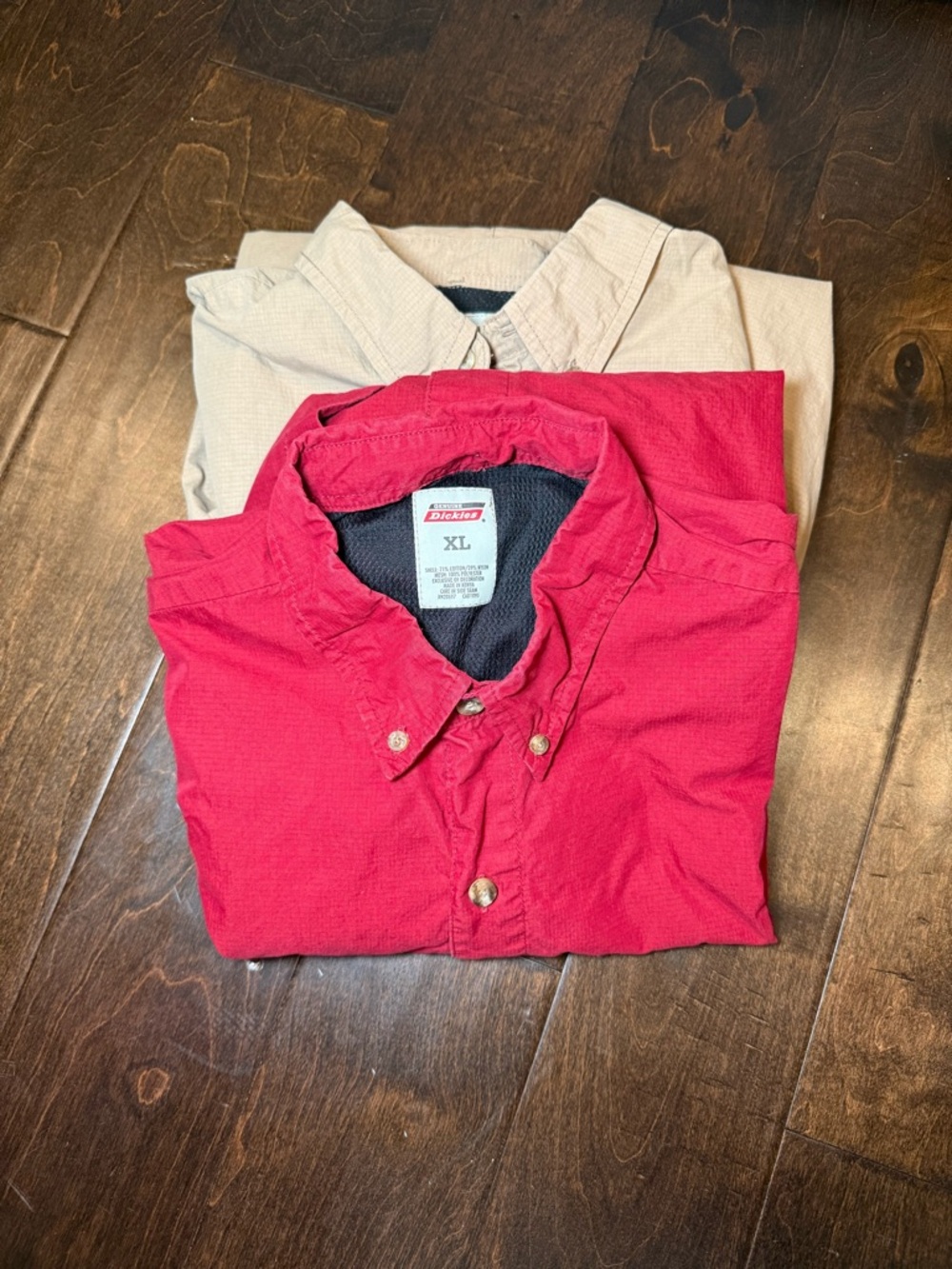 Bundle‎ Genuine Dickies Men’s XL Utility Button Down Work Shirts Red & Khaki